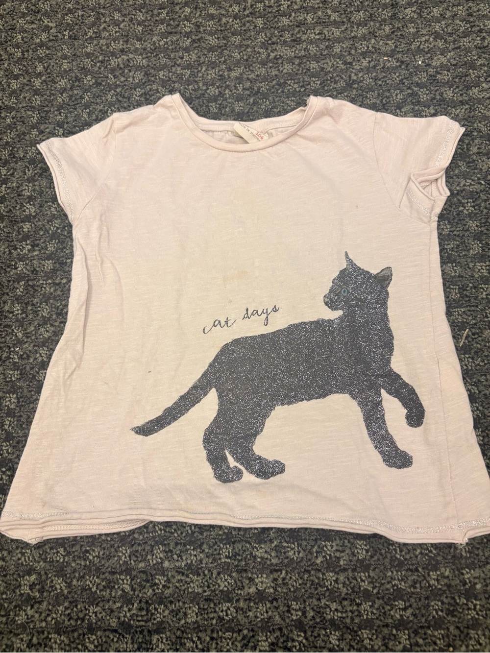Zara Girls “Cat Days” Graphic Tee Size 4 (104 cm) Light Pink